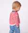 T-shirt a maniche lunghe in cotone a righe neonato rosso POMPEI/ MILK