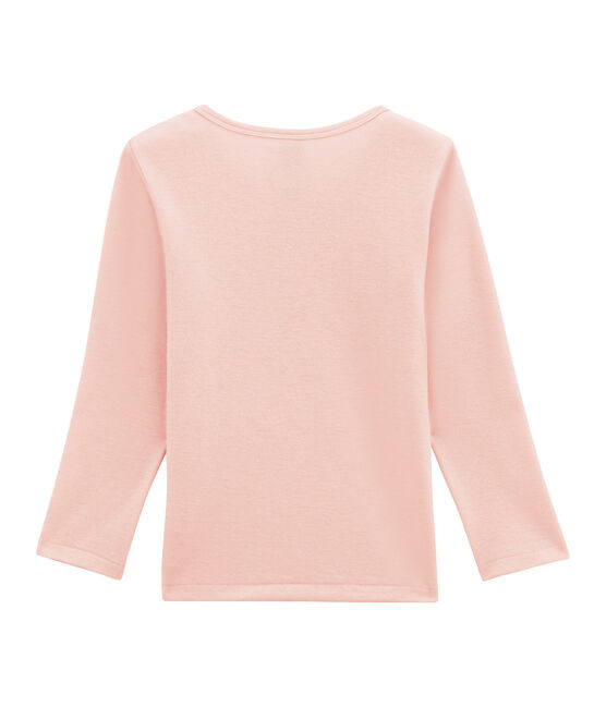 tee-shirta maniche lunghe per bambina in lana e cotone rosa JOLI