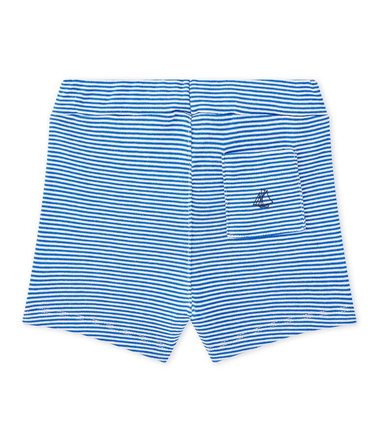 Short beb&eacute; bambino rigato blu PERSE/bianco MARSHMALLOW