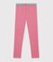 Leggings in cotone tinta unita bambina rosa