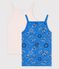 Confezione da 2 canottiere con spalline bandana bambina in cotone biologico variante 1