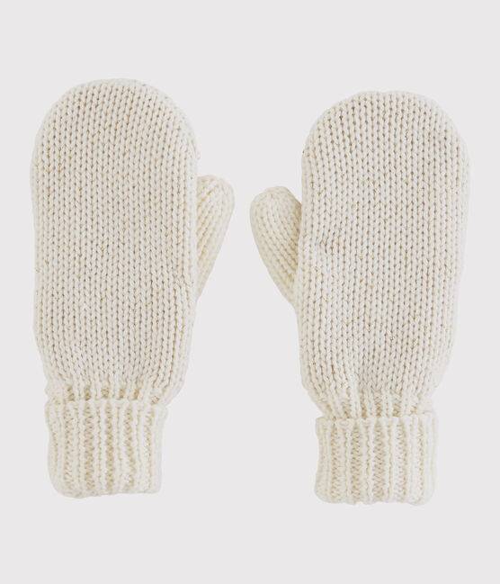 Muffole bambina bianco MARSHMALLOW/giallo OR