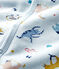 Tutina blu fantasia animali bebé in molleton blu FRAICHEUR/bianco MULTICO