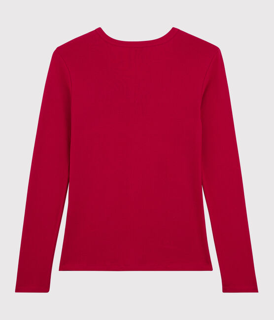 T-shirt scollo a V iconica in cotone Donna rosso TERKUIT