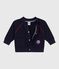 Cardigan in cotone tinta unita con cuciture a contrasto neonato SOIR