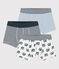Confezione da 3 boxer con lumachine per bambino in cotone variante 1