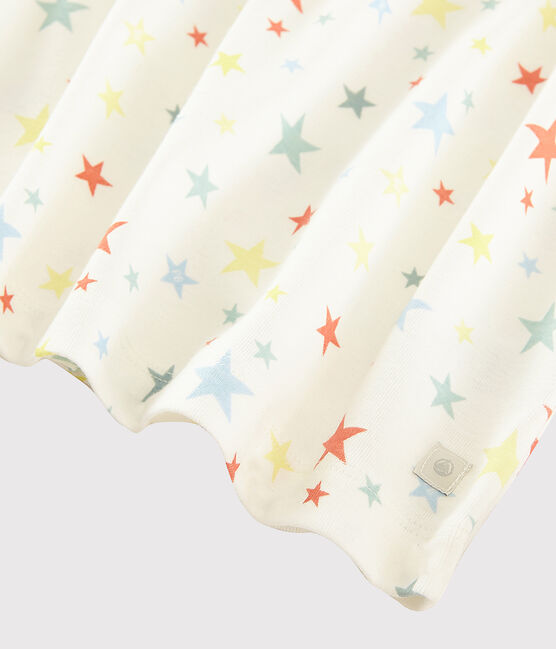 Pigiama stelle colorate bambino in cotone biologico bianco MARSHMALLOW/bianco MULTICO