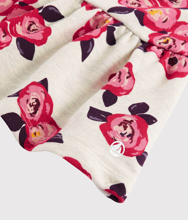 Gonna in tessuto felpato bambina beige/multicolore