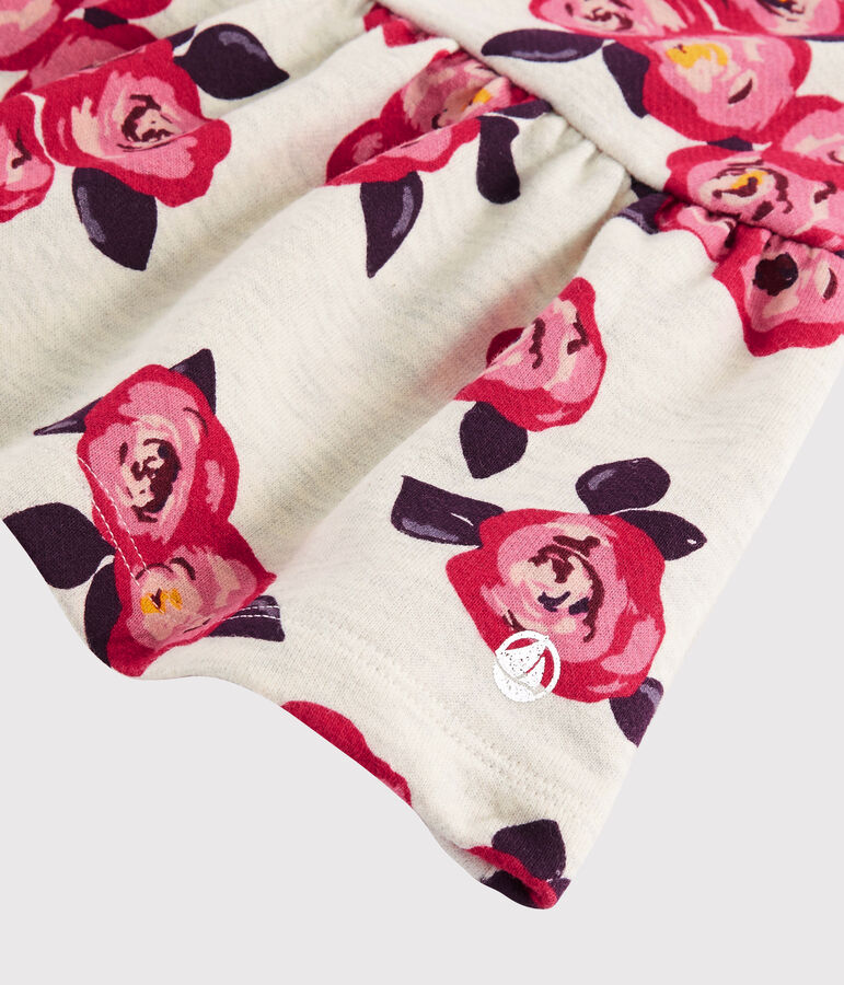 Gonna in tessuto felpato bambina beige/multicolore