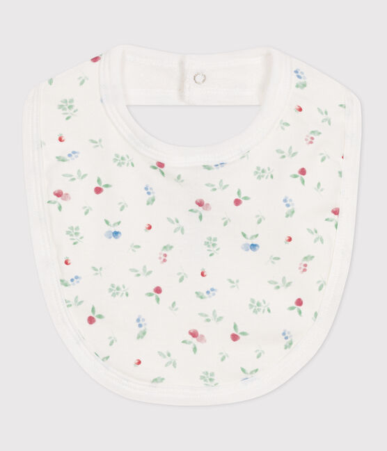 Bavaglino nascita in cotone con stampa bianco MARSHMALLOW/bianco MULTICO