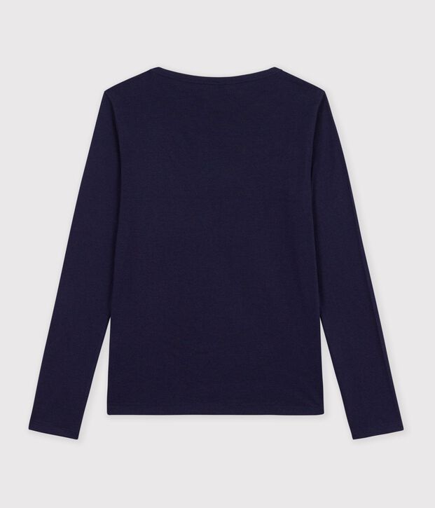 T-shirt a maniche lunghe con scollo a barca in cotone donna SMOKING
