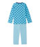 Pigiama per bambino in tubique stampato/ a righe blu IBIZA/blu MAJOR