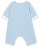 Tutina lunga bebè in tubique trapuntato blu ACIER/bianco MARSHMALLOW CN