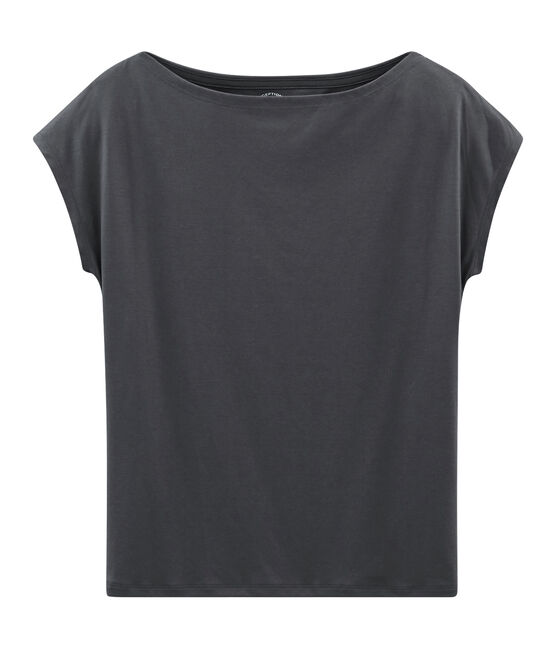 T-shirt maniche corte donna in cotone sea island grigio MAKI
