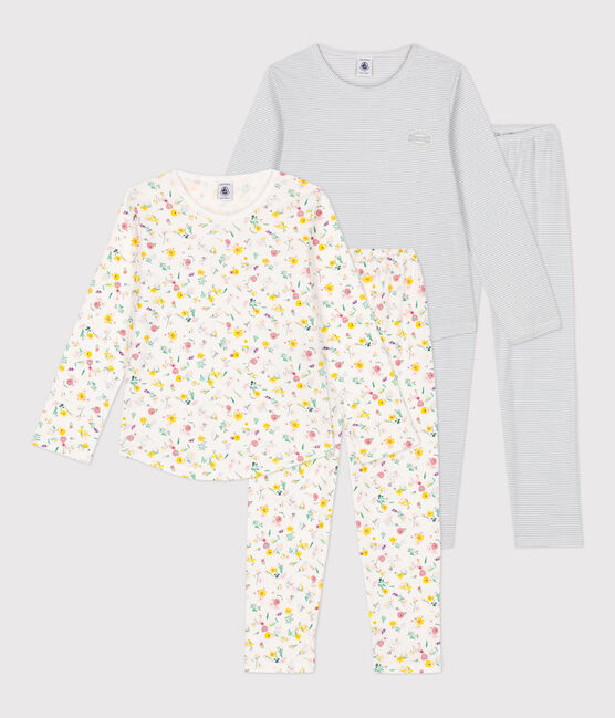 Confezione da 2 pigiami a fiori bambina in cotone variante 1