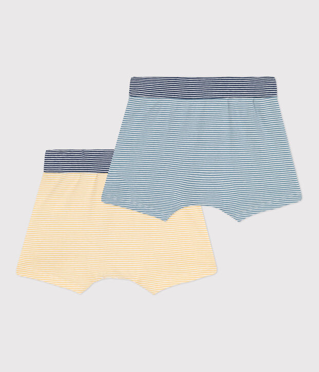 Confezione da 2 boxer di cotone millerighe bambino multicolore