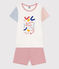 Pigiama shorts a tinta unita in cotone bambino bianco MARSHMALLOW/bianco MULTICO