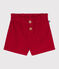 Shorts in velluto tinta unita neonata rosso TERKUIT