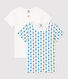 Confezione da 2 t-shirt bambina a manica corte con stampa grafica a fiori in cotone biologico