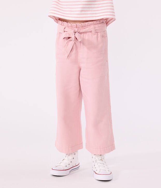 Pantaloni in misto cotone e lyocell bambina. rosa
