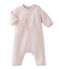 Tutina lunga bebé unisex in lana e cotone con coniglietto rosa FLEUR