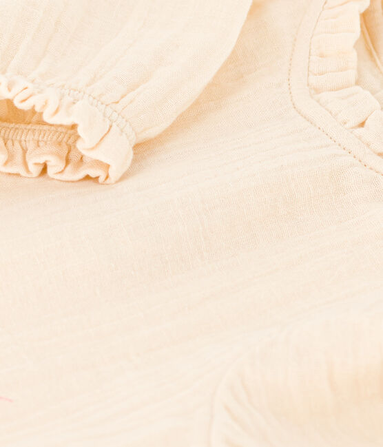 Blusa a maniche lunghe in garza di cotone per bebè ecru AVALANCHE