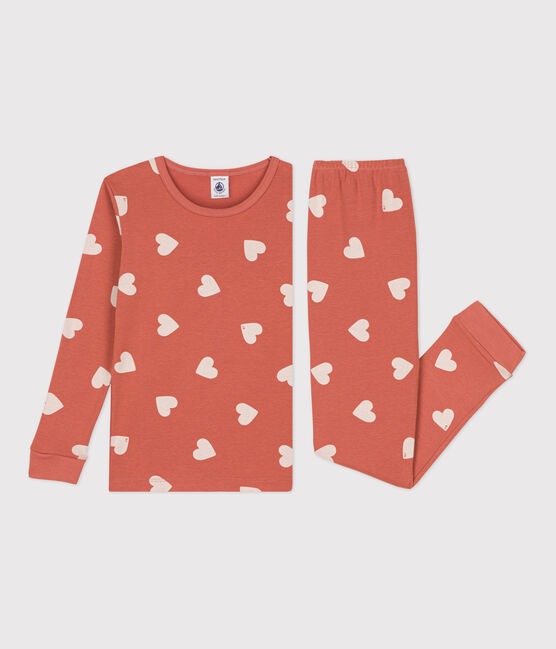 Pigiama snugfit cuore bambina in cotone rosa BRANDY/bianco MARSHMALLOW