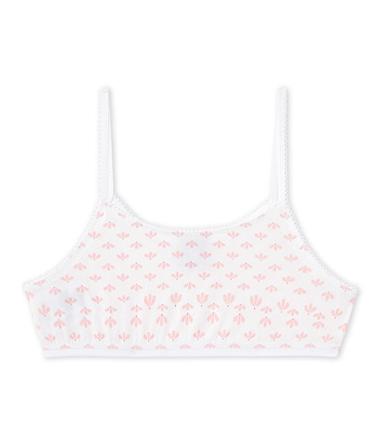 Brassière bambina stampata bianco ECUME/rosa VENUS/ MULTICO