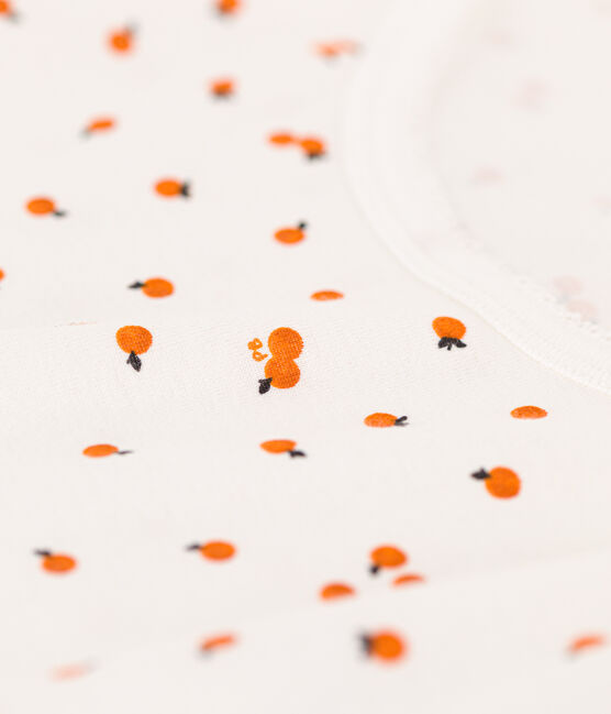 Camicia da notte orangettes donna in cotone bianco MARSHMALLOW/bianco MULTICO