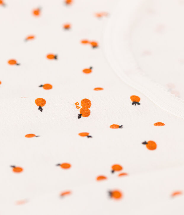 Camicia da notte orangettes donna in cotone bianco/multicolore