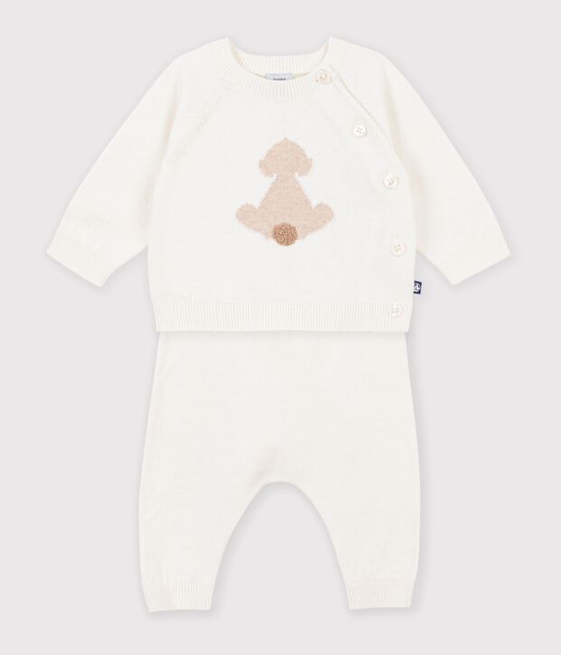 Completo neonato in maglia lavorata fantasia MILK