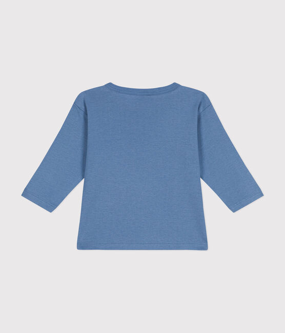 T-shirt bebè a maniche lunghe in cotone blu BEACH