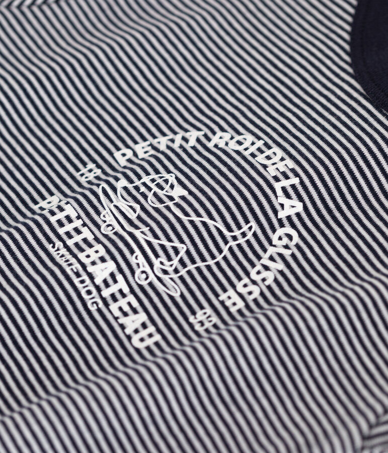 Tutina corta in jersey beb&egrave; blu SMOKING/bianco MARSHMALLOW