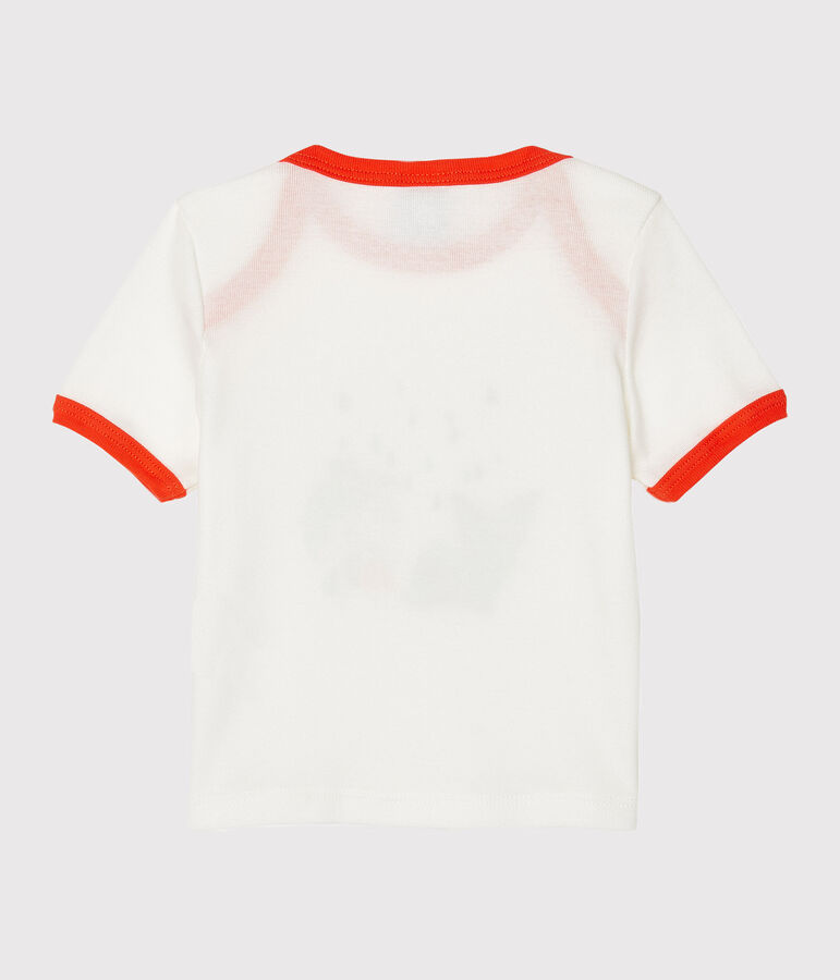 T-shirt maniche corte beb&egrave; maschio bianco MARSHMALLOW