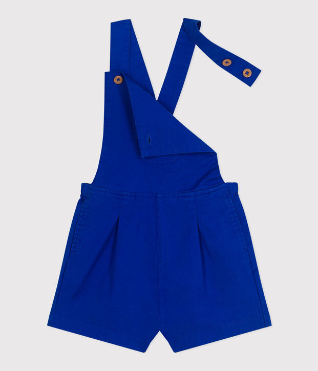 Salopette corta bambina blu