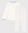 Pigiama bambina in cotone bianco MARSHMALLOW/blu PERSE