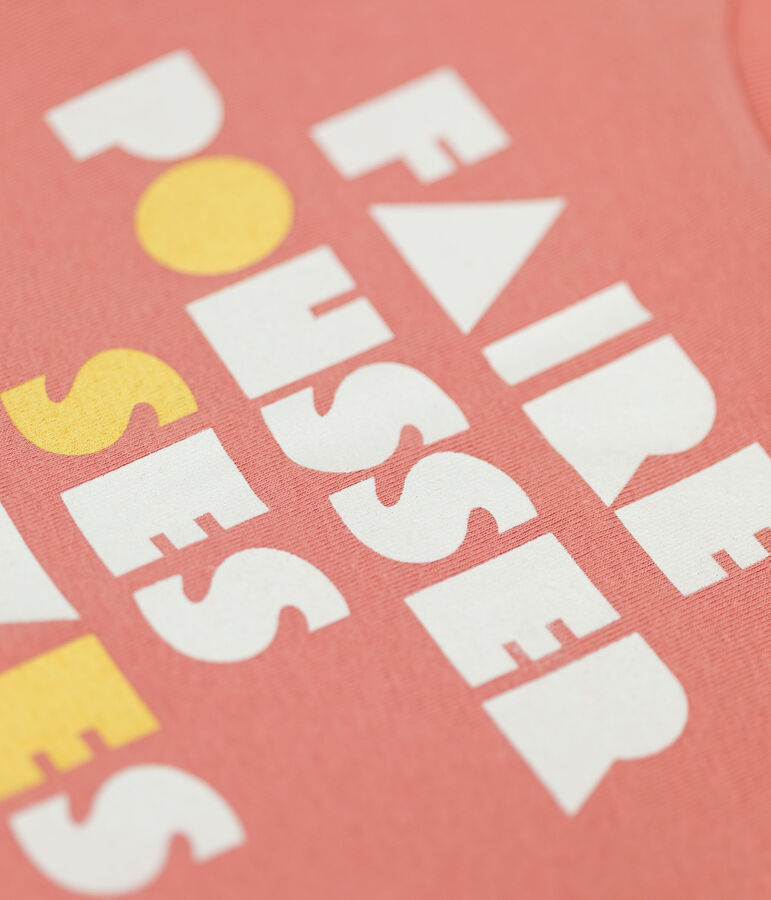 T-shirt a maniche corte in cotone bambina rosa