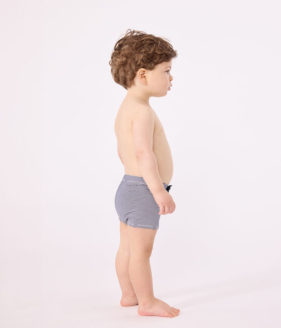 Shorts da bagno bebè blu MEDIEVAL/bianco MARSHMALLOW