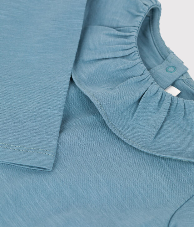 Blusa a manica lunga beb&egrave; in jersey leggero blu