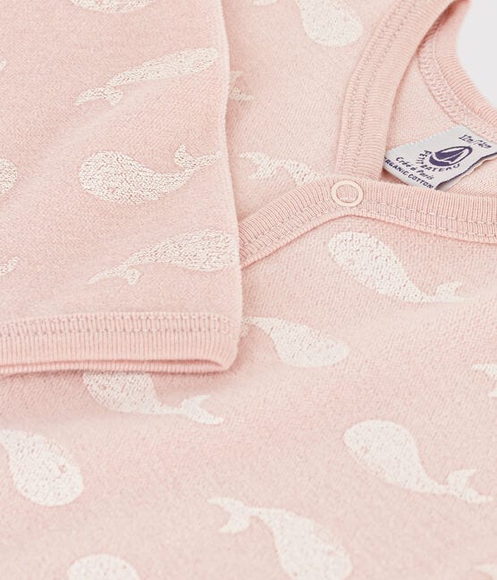 Tutina pigiama balene rosa in ciniglia SALINE/ MARSHMALLOW