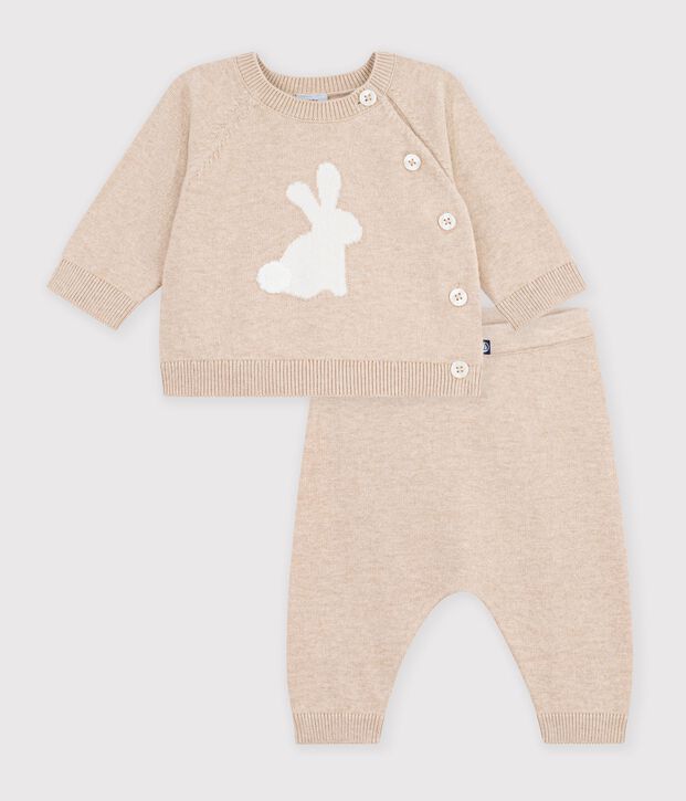 Completo neonato in maglia lavorata fantasia PAIN