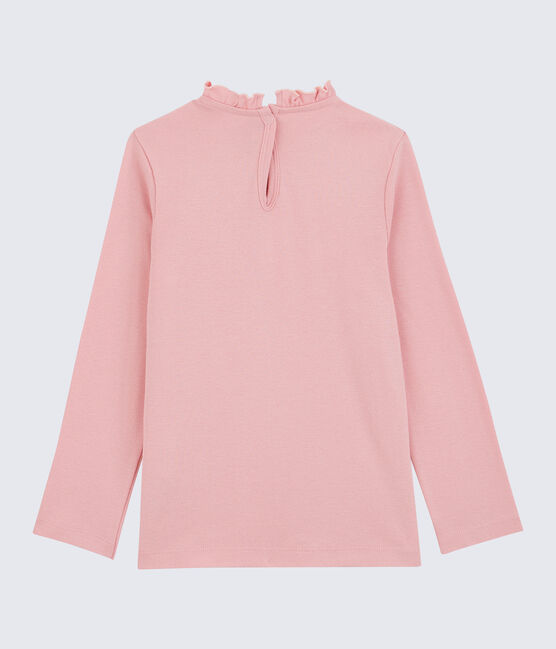 T-shirt bambina a maniche lunghe in cotone rosa CHARME