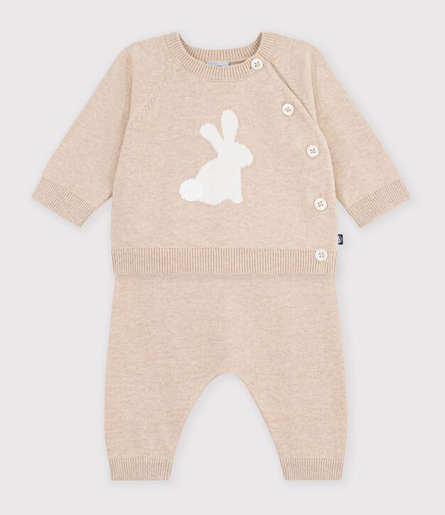 Completo neonato in maglia lavorata fantasia PAIN