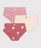 Set di 3 slip a vita alta in cotone a cuori bambino variante 1