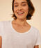 T-shirt Le Droit girocollo in lino donna bianco ECUME