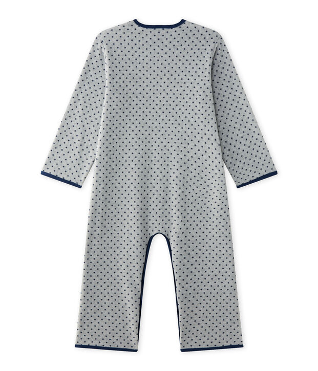 Tutina calda per bambino in pile grigio/blu