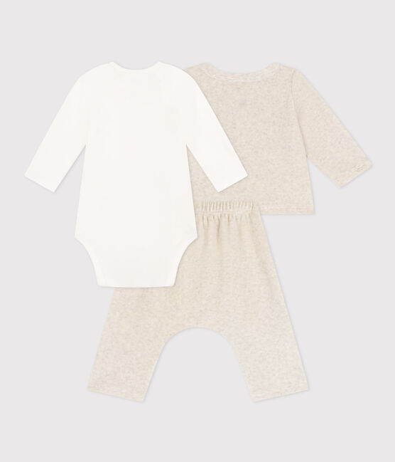 Completo in velluto e body per bebè beige MONTELIMAR CHINE