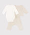 Completo in velluto e body per bebè beige MONTELIMAR CHINE