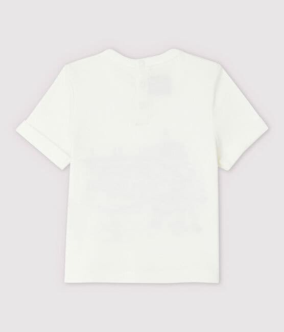 T-shirt maniche corte in cotone bebè maschio bianco MARSHMALLOW