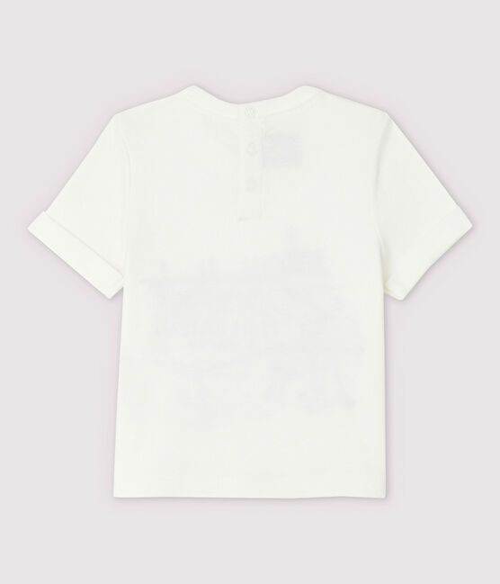 T-shirt maniche corte in cotone bebè maschio bianco MARSHMALLOW